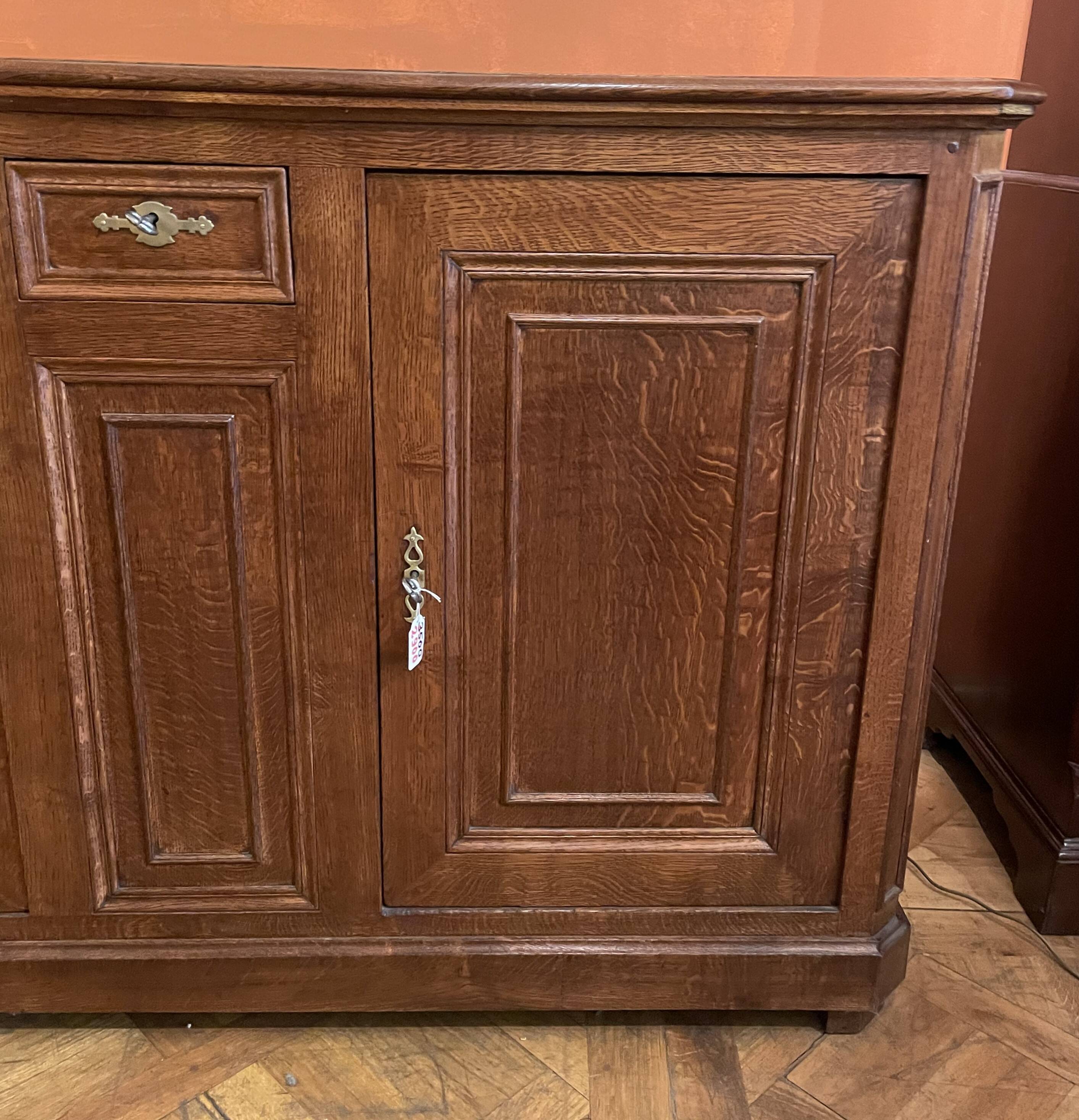 Large Oak Sideboard with Two Doors - 19th Century