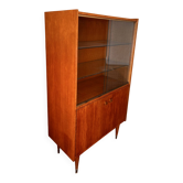 Vitrine vintage en bois des années 60-70 – Portes coulissantes en verr