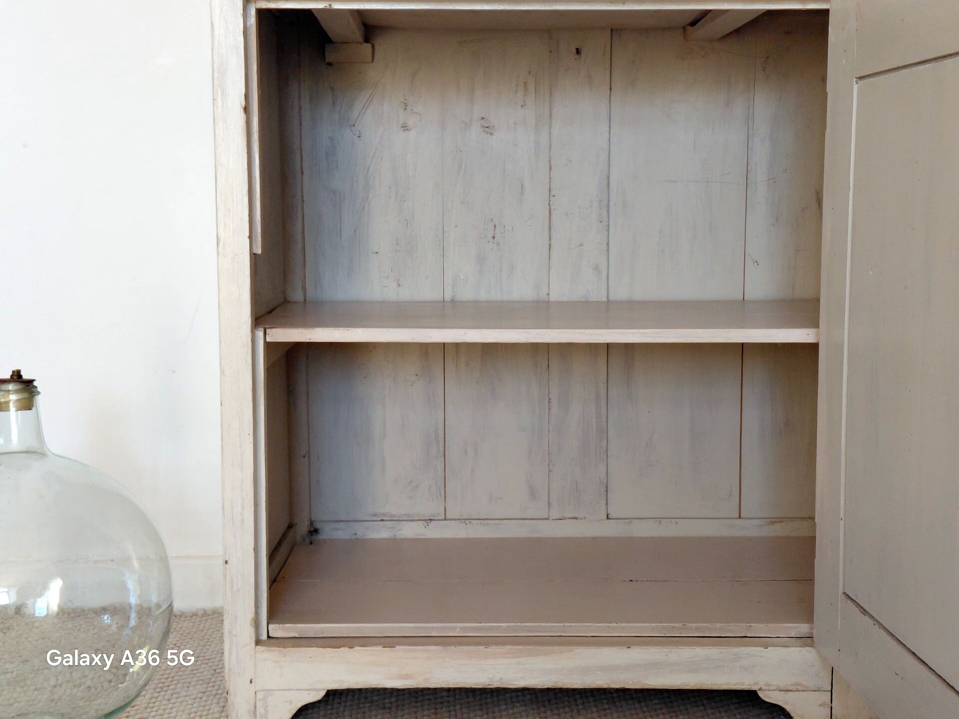 Large confiturier/Low bonnetière vintage artisan 1940 solid wood