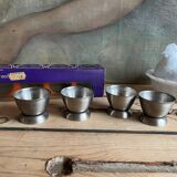 4 coquetiers vintage acier inoxydable - emballage d’origine