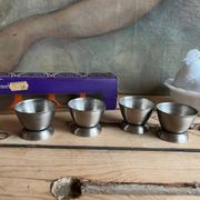 4 coquetiers vintage acier inoxydable - emballage d’origine