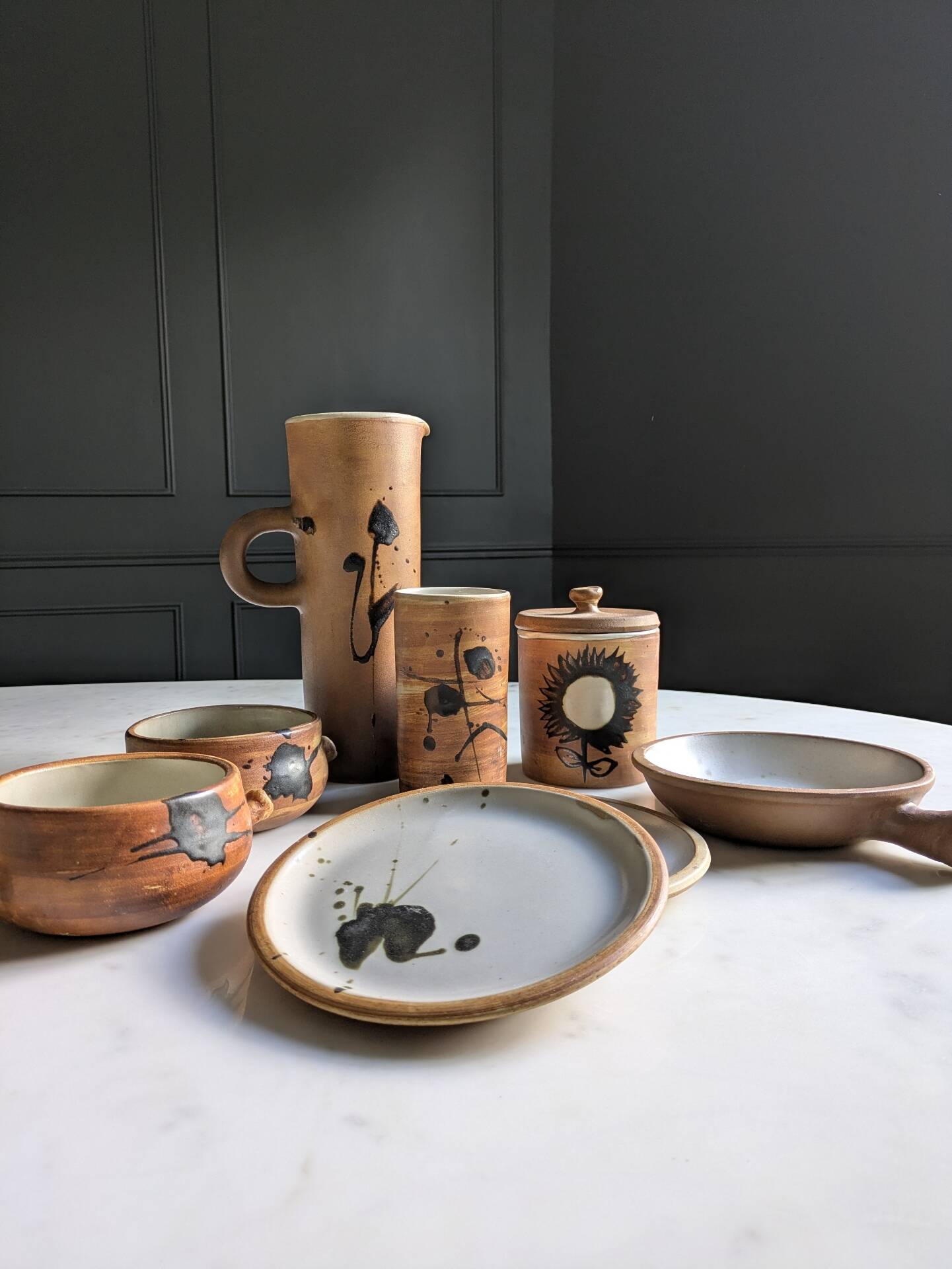 Rare stoneware ensemble "La Colombe" 60'