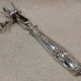 Some silver-plated handles, 950 Minerve, Rocaille style, Ravinet.