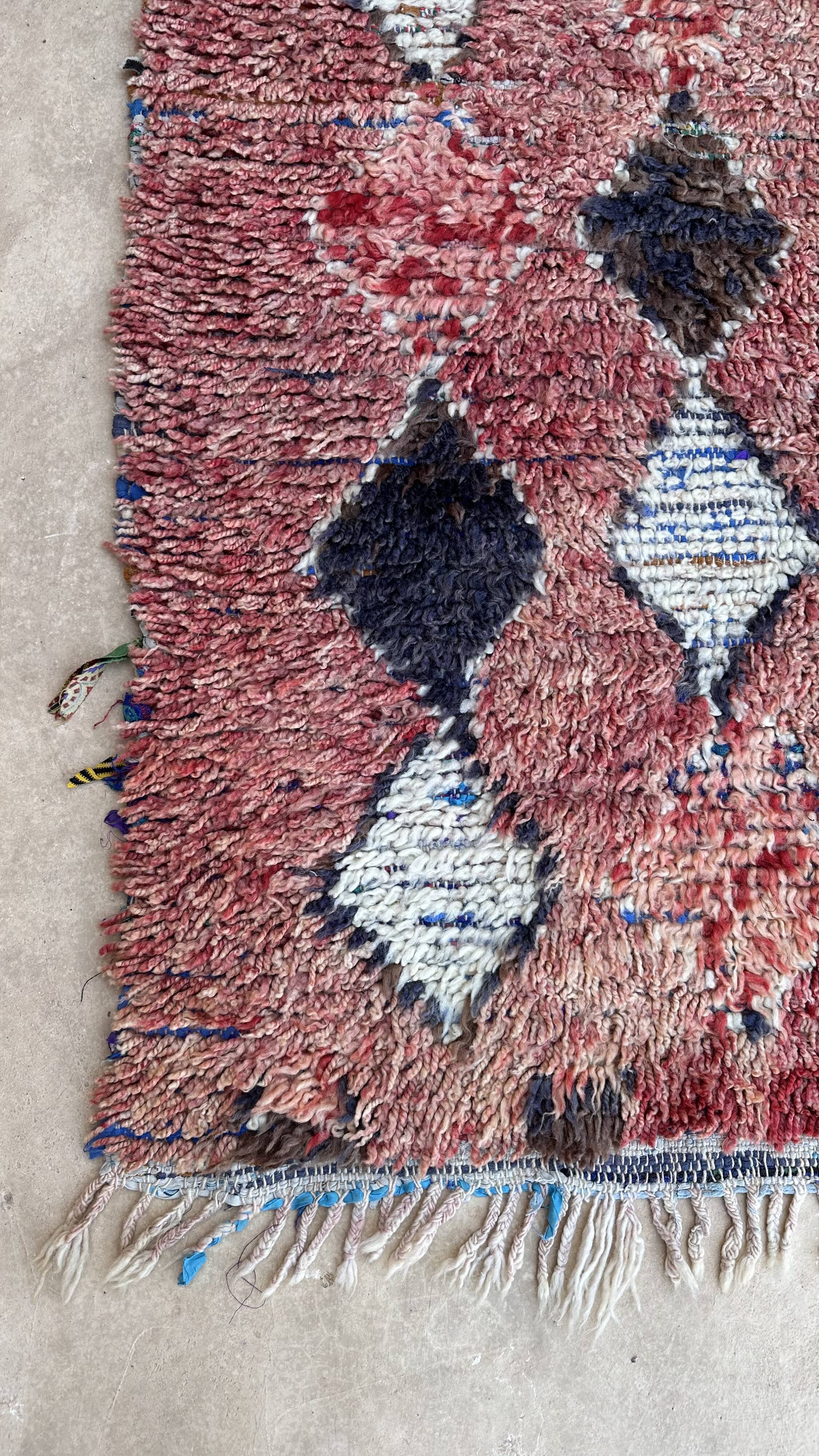 Red Boujad Moroccan rug - 221 x 89 cm