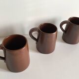 3 mugs grès du marais vintage