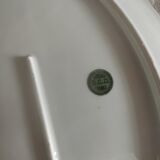 Serving dish in limoges porcelain flower baskets, fruits - early 20th