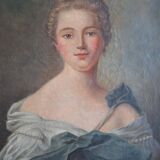 Portrait of Madame de Pompadour as Diana after Nattier painting HST