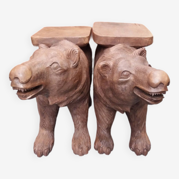 Pair of animal end tables