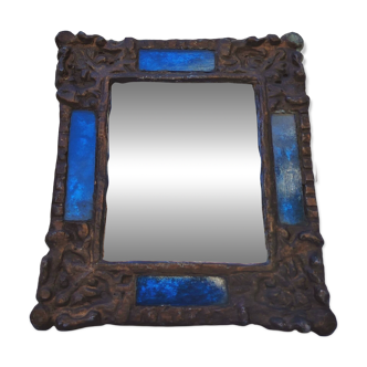 Lead mirror by Irena Jaworska, 1960s-70s