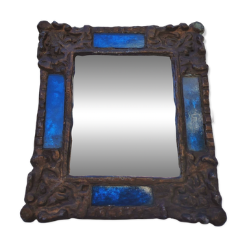 Lead mirror by Irena Jaworska, 1960s-70s