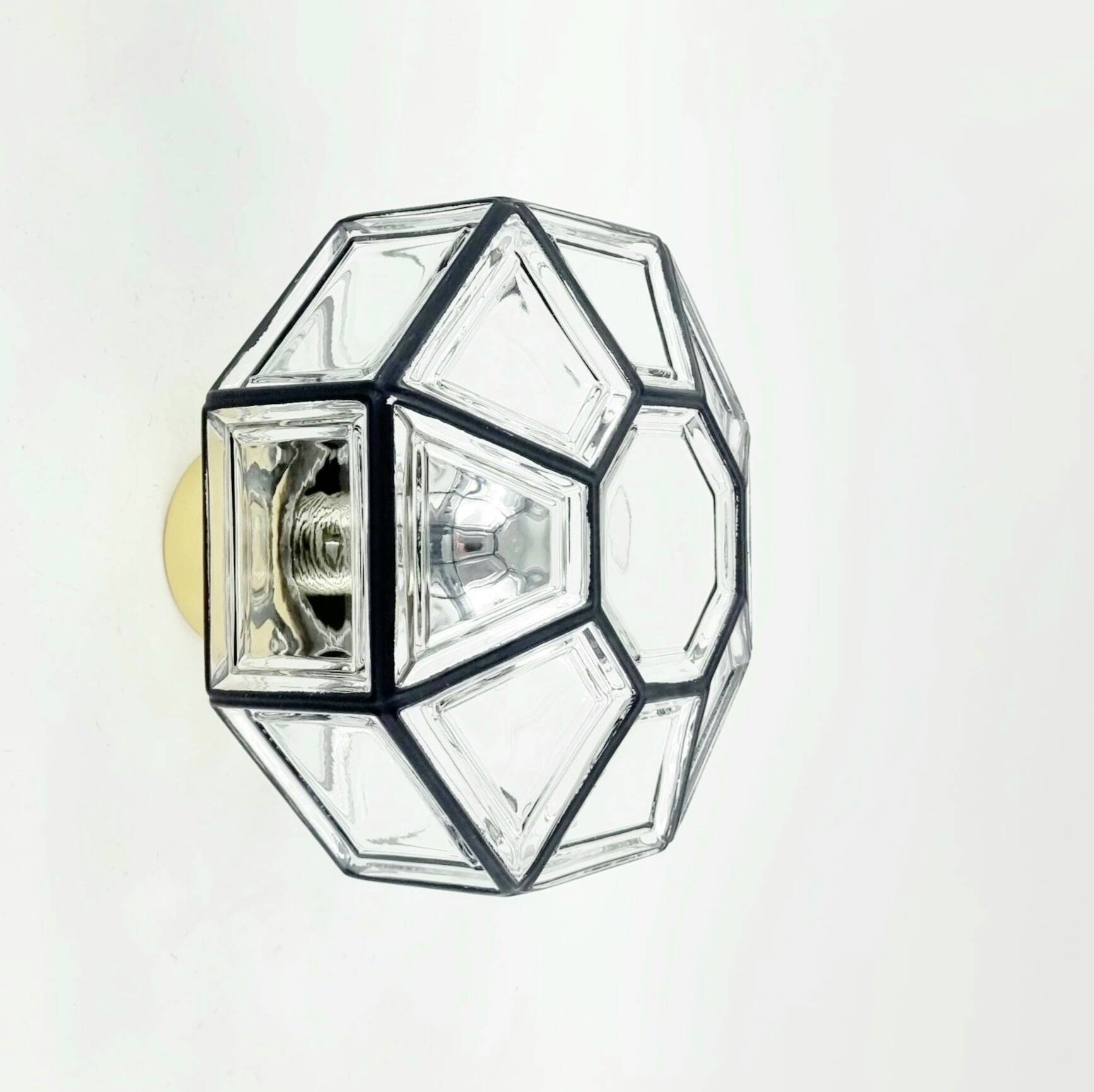 Pair Of Mid Century Glass Ceiling Lights Or Wall Lamps From Limburg, 1960s