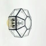 Pair Of Mid Century Glass Ceiling Lights Or Wall Lamps From Limburg, 1960s