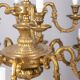 Classic 12 light golden bronze chandelier from the mid-20th century