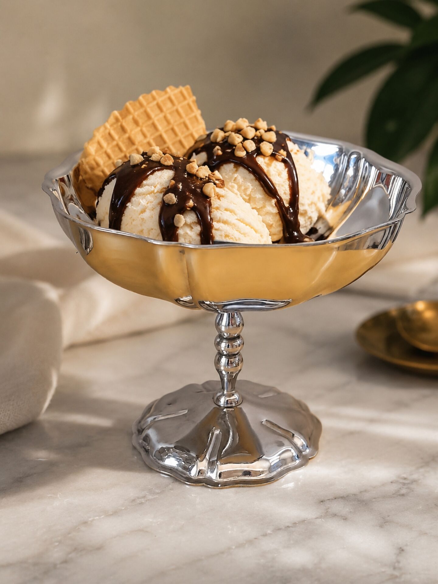 Ice cream or dessert bowls in stainless steel