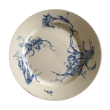 Gien Iris 19th-19th-seeded flower and dragonfly dish