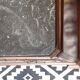 Walnut chest of drawers, black marble top