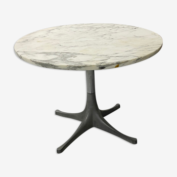 Marble coffee table Arrabescato design Georges Nelson edition Herman Miller circa 1960.