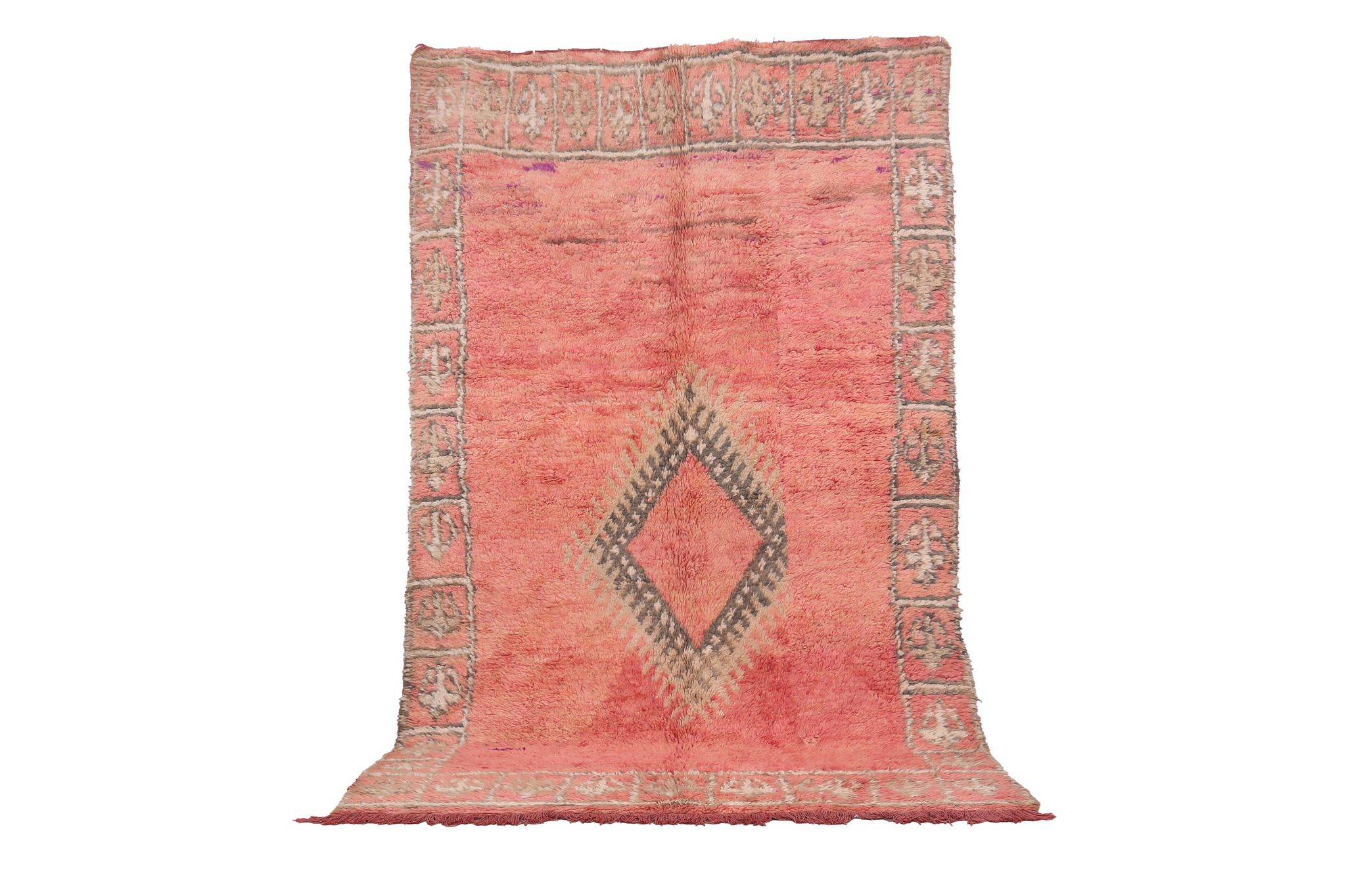 Peach Vintage Moroccan Rug 166 x 277 cm - Berber Wool Rug - Handmade Rug
