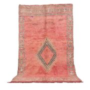 Peach Vintage Moroccan Rug 166 x 277 cm - Berber Wool Rug - Handmade Rug