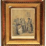 « L’Aumône », crayon et gouache, XIXème siècle