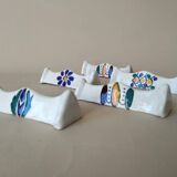 8 vintage artisanal ceramic terracotta knife holders