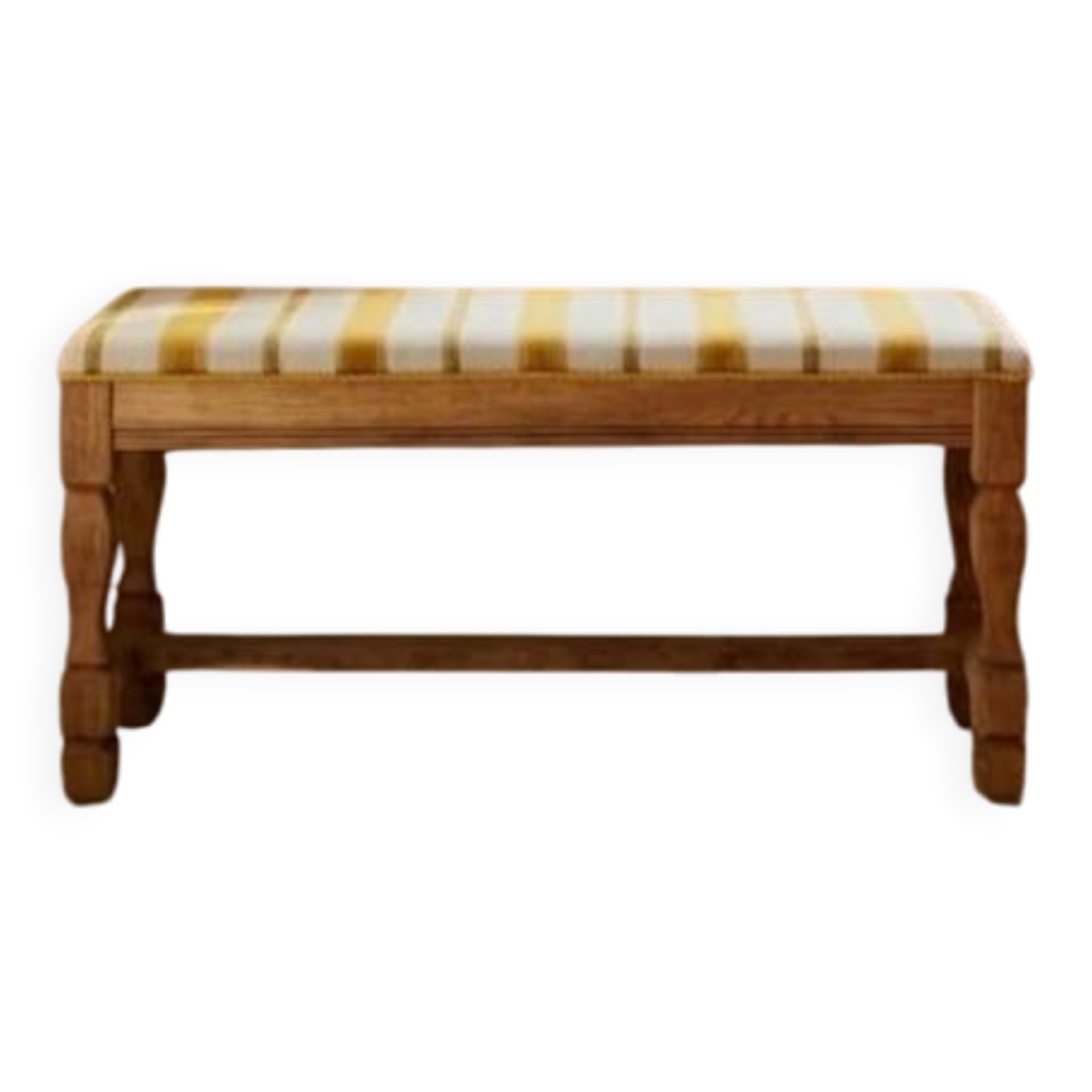 Vintage rustic oak bench after renovation