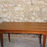 Vintage rectangular teak table with 2 extension spieces, 1960s