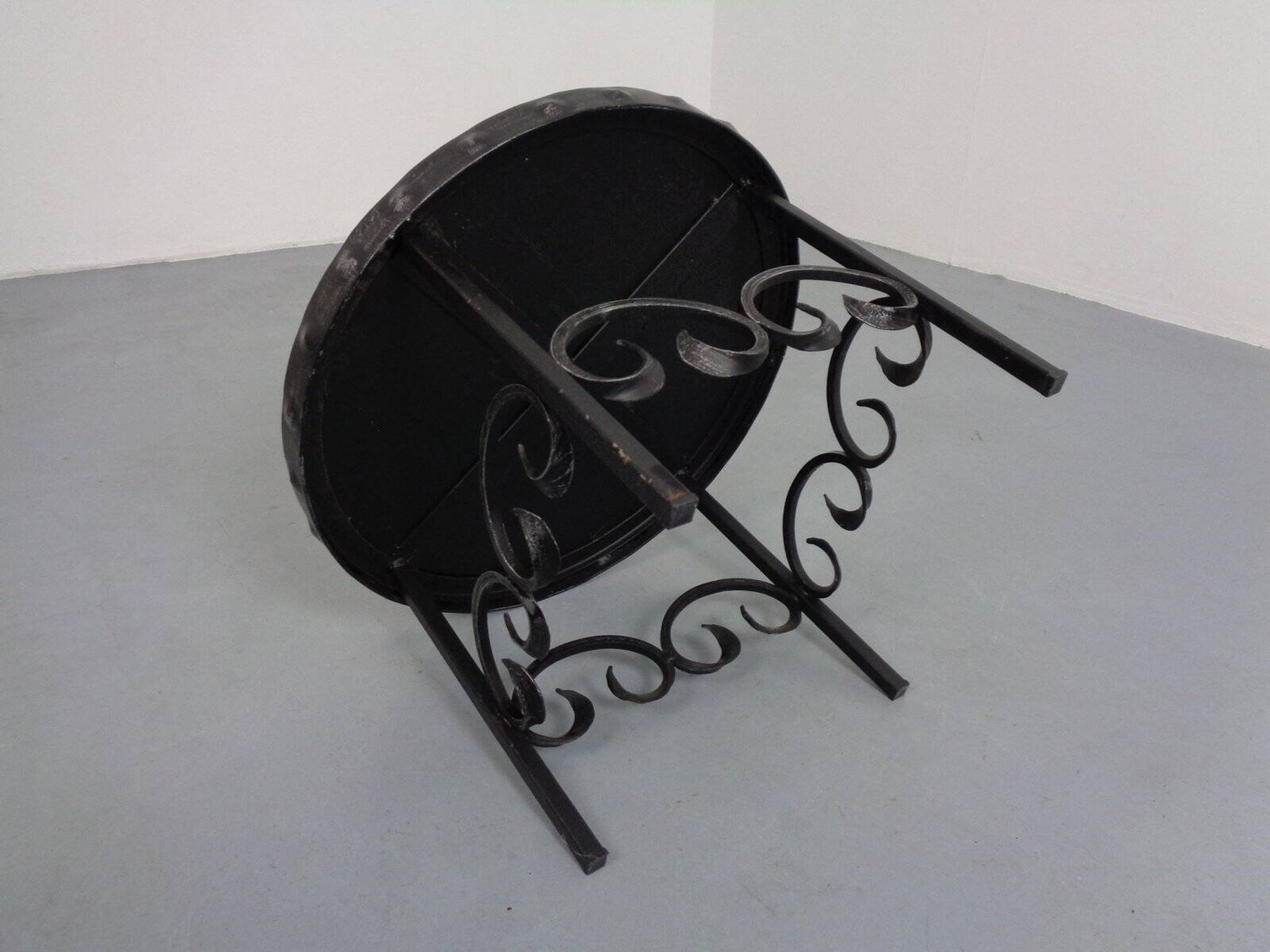 German Brutalist Side Table in Ceramic and Cast Iron, 1960s
