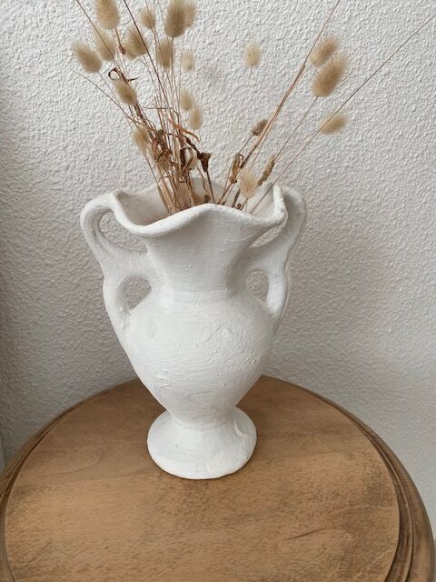 Vintage bleached stoneware vase