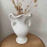 Vase grès blanchi vintage