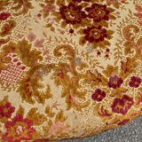 2 Louis XV chairs in solid wood and red-yellow fabric