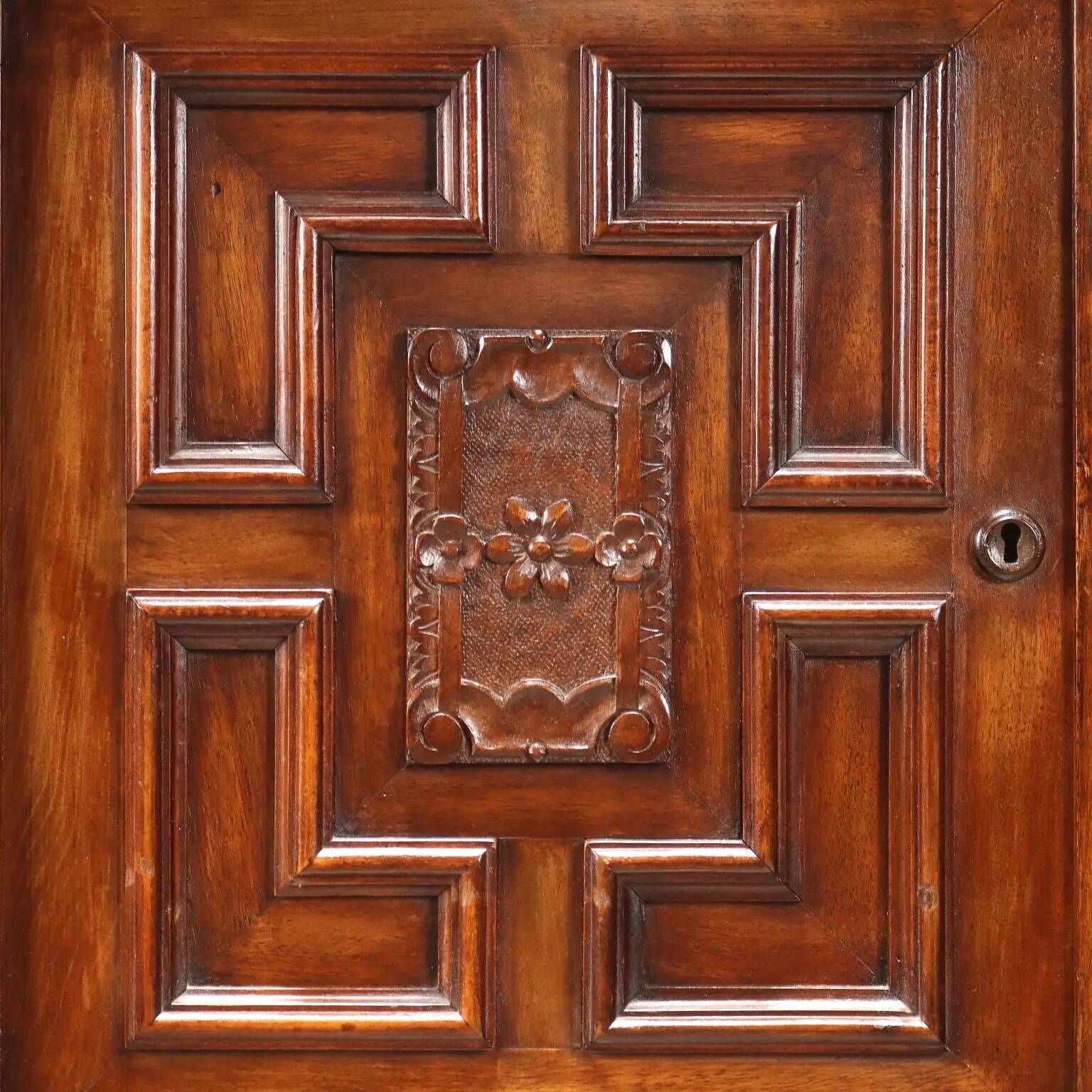 Antique double-bodied mahogany buffet, Italy, 20th century