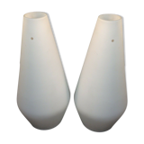 Lot of 2 ancient Scandinavian frosted glass chandelier globes