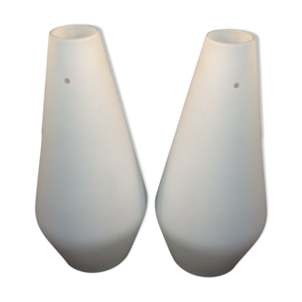 Lot de 2 anciens globes de lustre en verre dépoli scandinave
