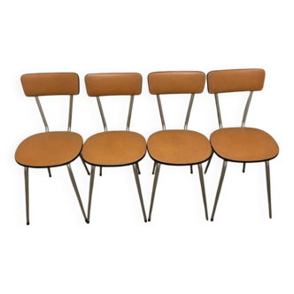 4 chaises en skaï / simili cuir