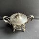 Sugar bowl/Candy bowl – Engraved crystal and silver metal
