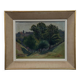 Oil on cardboard by Mereau 1936 representing a grove of trees