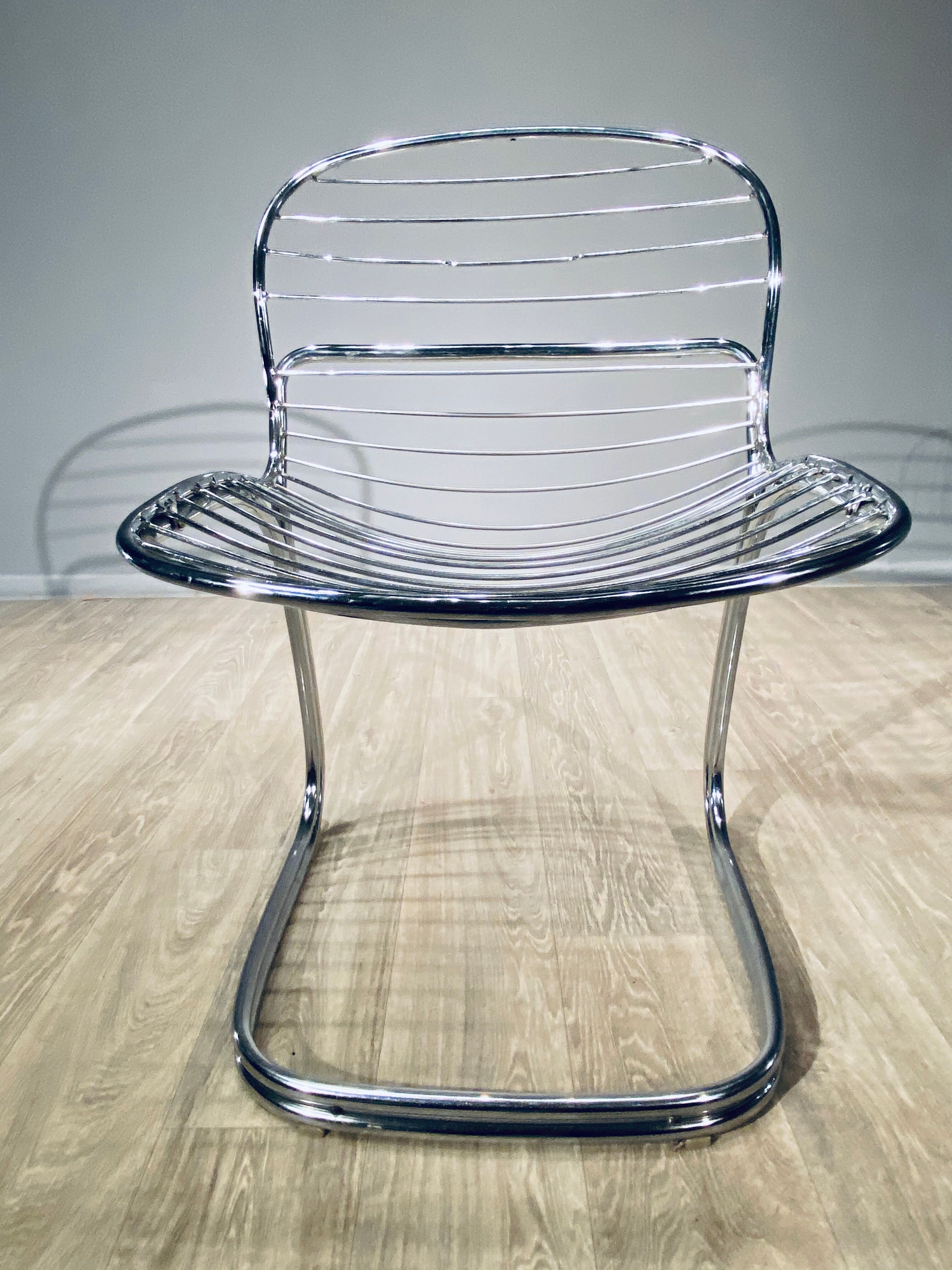 Chair Sabrina Chrome Curie Italy Vintage 1970'