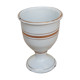 Ancien coquetier émaillé blanc et doré vintage