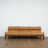 Leather and pine wood sofa by Erik Deforche for Hi Plan