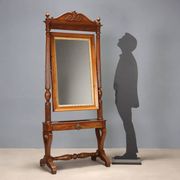 Antique Louis-Philippe mirror in carved walnut, Italy, 19th century.