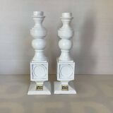 Pair of white candlesticks