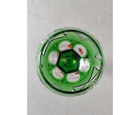 Series of 6 colorful Lorraine crystal roemers