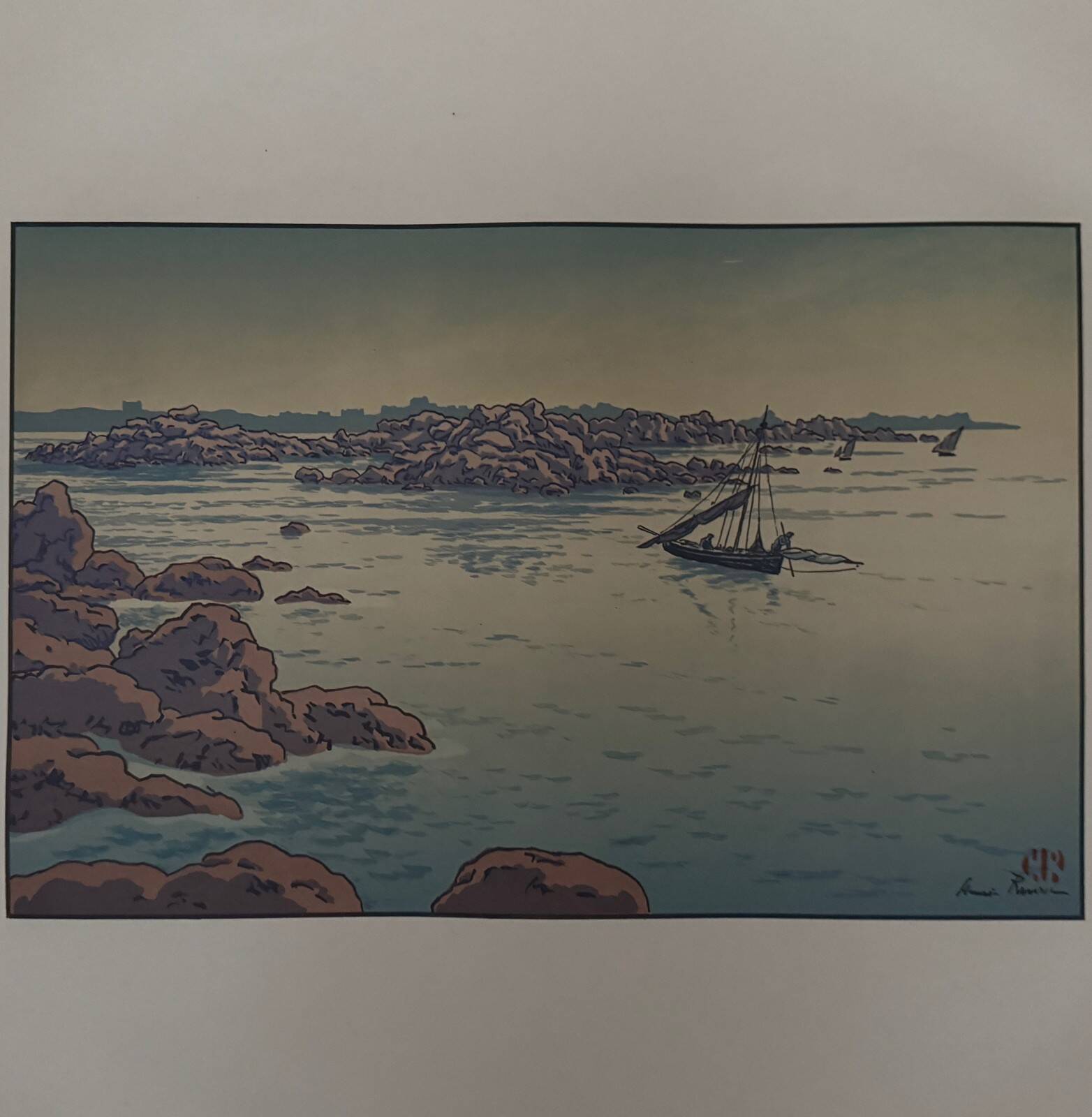 Lithograph by Henri Rivière Entrance to the Port of Ploumanac'h