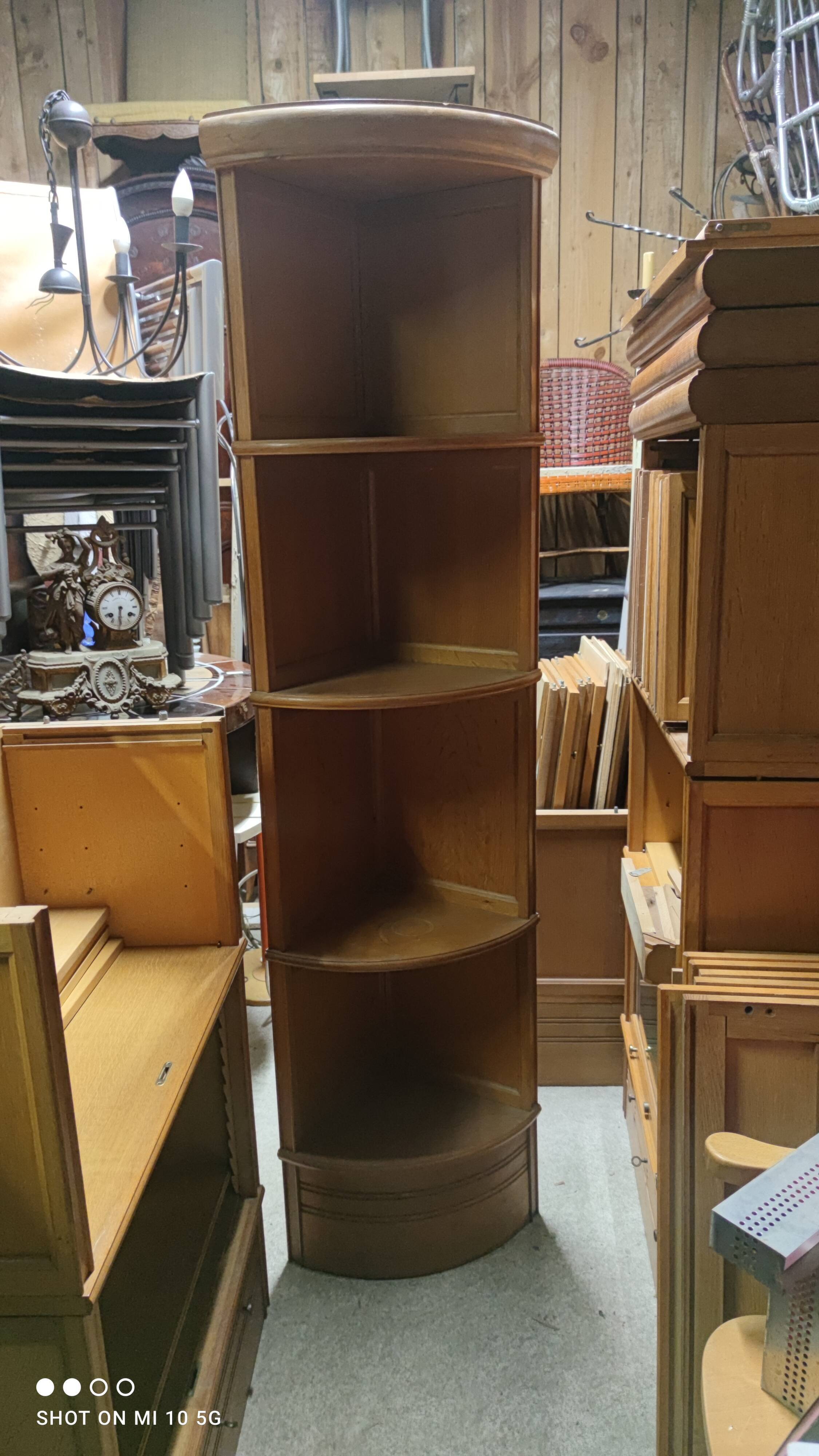 Modular bookcase in natural solid oak md by martin dupuis circa 1960