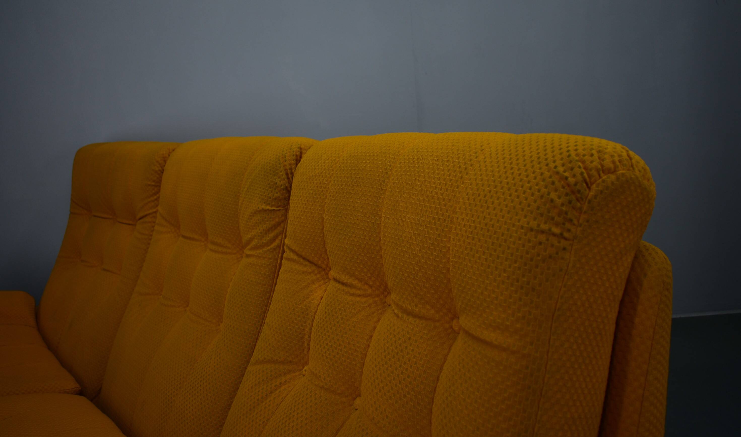20th century, yellow Atlantis three-seater sofa, 1960s