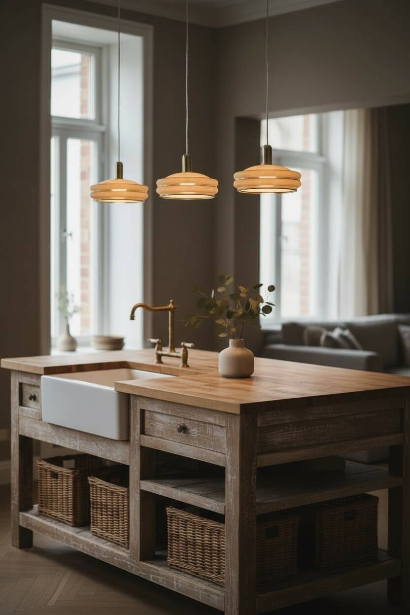 Triple cascade pendant light with vintage frosted glass globes and gold finish
