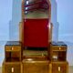 Dressing table art deco 1920 walnut magnifying glass portor marble