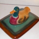 Terrine avec couvercle motif canard sauvage