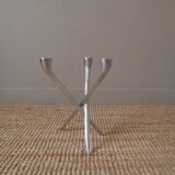 Bougeoir en aluminium tripode chrome vintage années 70 candélabre chandelier design scandinave